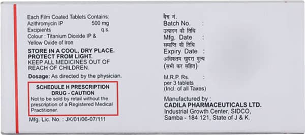 Azivista 500mg Strip Of 3 Tablets