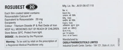Rosubest 20mg Strip Of 10 Tablets