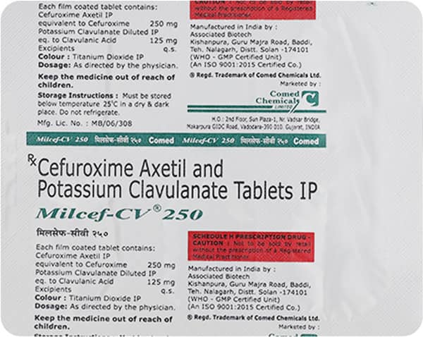 Milcef Cv 250mg Strip Of 6 Tablets
