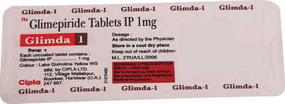 Glimda 1mg Strip Of 10 Tablets