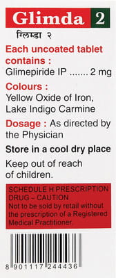 Glimda 2mg Strip Of 10 Tablets