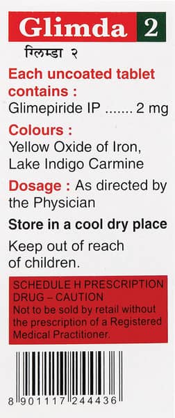 Glimda 2mg Strip Of 10 Tablets
