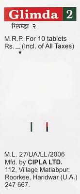 Glimda 2mg Strip Of 10 Tablets