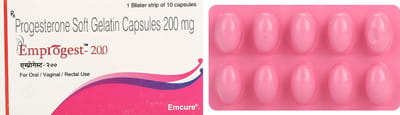 Emprogest 200mg Strip Of 10 Capsules