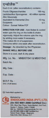 Endolac Bottle Of 60ml Dry Syrup