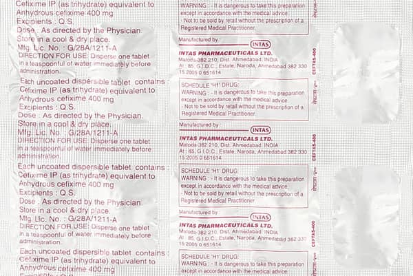 Ceftas 400mg Strip Of 10 Tablets