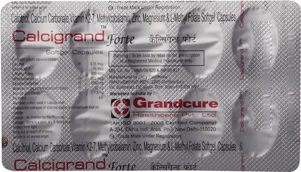 Calcigrand Forte Strip Of 10 Softgel Capsules