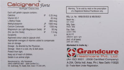 Calcigrand Forte Strip Of 10 Capsules