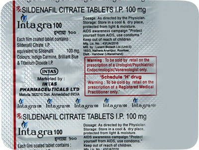 Intagra 100mg Strip Of 4 Tablets