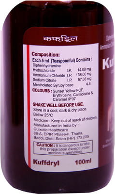 Kuffdryl Bottle Of 100ml Syrup