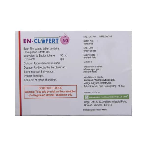 En Clofert 50mg Strip Of 5 Tablets