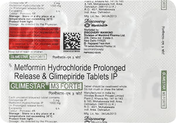 Glimestar M 3mg Forte Strip Of 10 Tablets