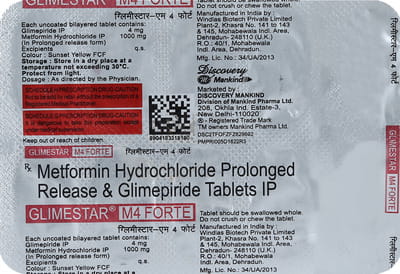Glimestar M 4mg Forte Strip Of 10 Tablets