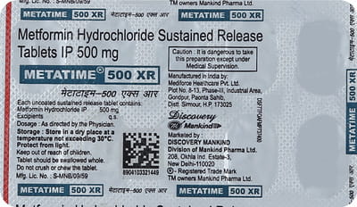 Metatime Xr 500mg Strip Of 10 Tablets