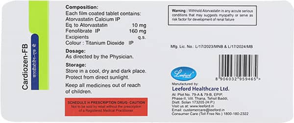 Cardiozen Fb 10mg Strip Of 10 Tablets