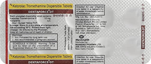 Dentaforce Dt 10mg Strip Of 10 Tablets
