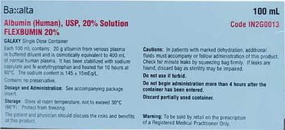 Flexbumin 20 % Infusion 100ml