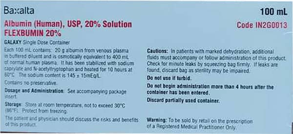 Flexbumin 20 % Infusion 100ml