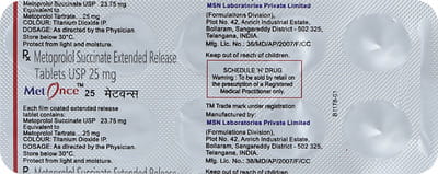 Metonce 25mg Strip Of 10 Tablets