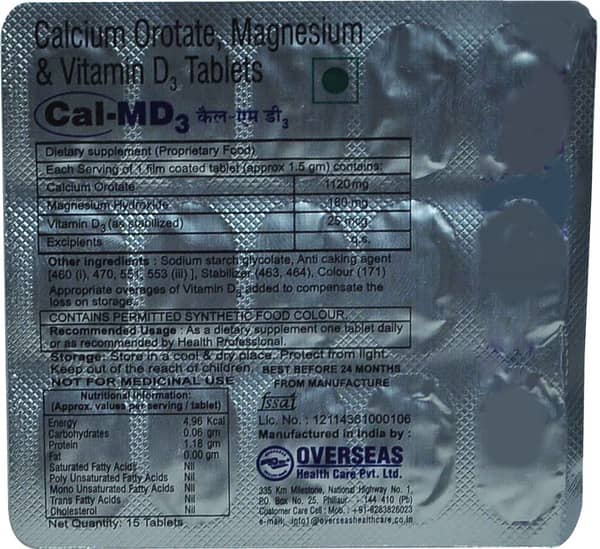 Cal Md3 Strip Of 15 Tablets