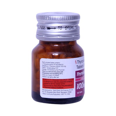 Thyrorich 100mcg Bottle Of 100 Tablets