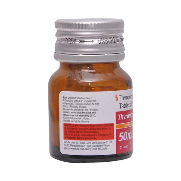 Thyrorich 50mcg Bottle Of 100 Tablets