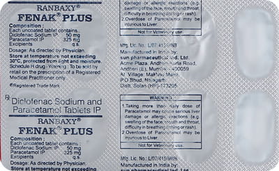 फेनक प्लस 10 टैबलेट की स्ट्रिप