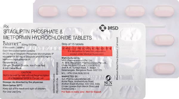 Istamet 50/500Mg Strip Of 15 Tablets