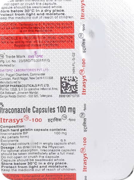 Itrasys 100mg Strip Of 4 Capsules