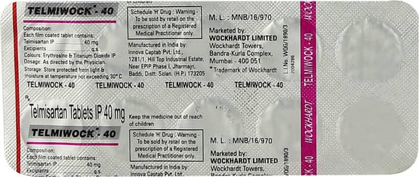 Telmiwock 40Mg Strip Of 10 Tablets