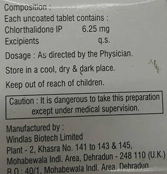 Thaloric 6.25mg Strip Of 10 Tablets