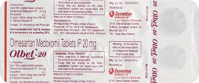 Olbet 20mg Strip Of 10 Tablets