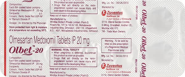 Olbet 20Mg Strip Of 10 Tablets