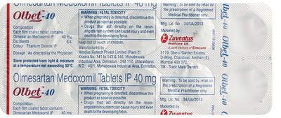 Olbet 40mg Strip Of 10 Tablets