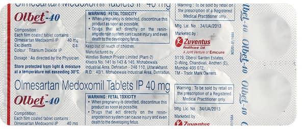 Olbet 40mg Strip Of 10 Tablets