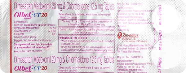 Olbet Ct 20Mg Strip Of 10 Tablets