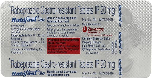 Rabifast 20mg Strip Of 15 Tablets
