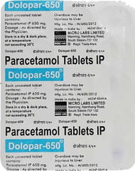 Dolopar 650 Tablet: Uses, Side Effects, Price, Dosage & More Info ...