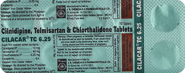 Cilacar Tc 6.25mg Strip Of 10 Tablets