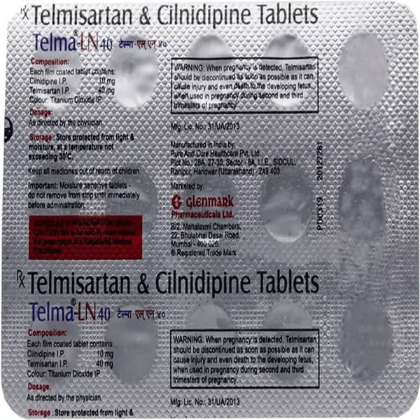 Telma Ln 40/10Mg Strip Of 15 Tablets