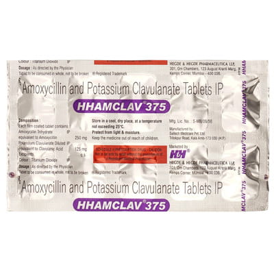 Hhamclav 375mg Strip Of 10 Tablets