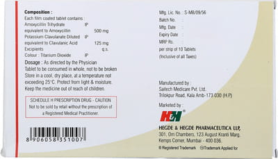 Hhamclav 625mg Strip Of 10 Tablets