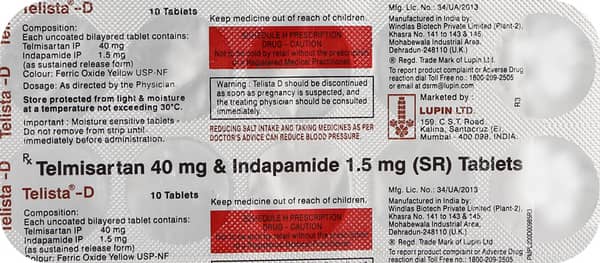 Telista D 40mg Strip Of 10 Tablets