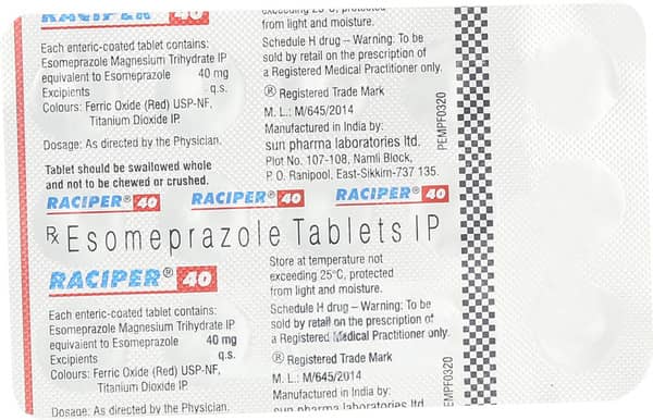 Raciper 40mg Strip Of 15 Tablets