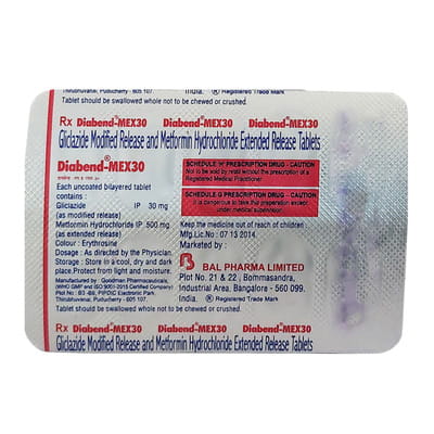 Diabend Mex 30mg Strip Of 10 Tablets