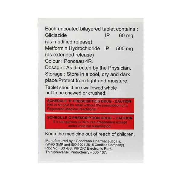 Diabend Mex 60mg Strip Of 10 Tablets