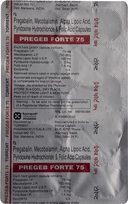 Pregeb Forte 75mg Strip Of 10 Capsules