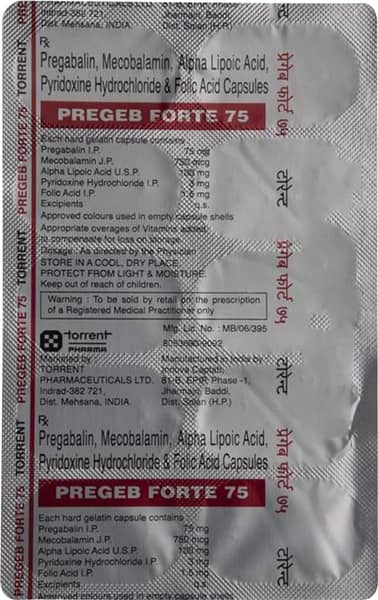 Pregeb Forte 75mg Strip Of 10 Capsules