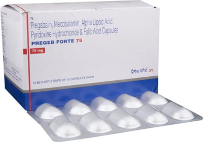 Pregeb Forte 75mg Strip Of 10 Capsules