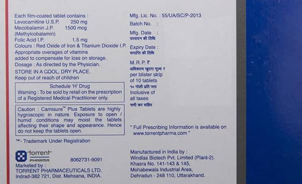 Carnisure Plus Strip Of 10 Tablets